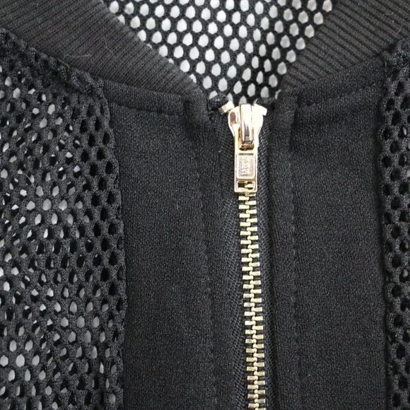 SHEIN Essence Zip-Up Mesh Bomber Jacket – Black 🖤 - Picture 3 of 6